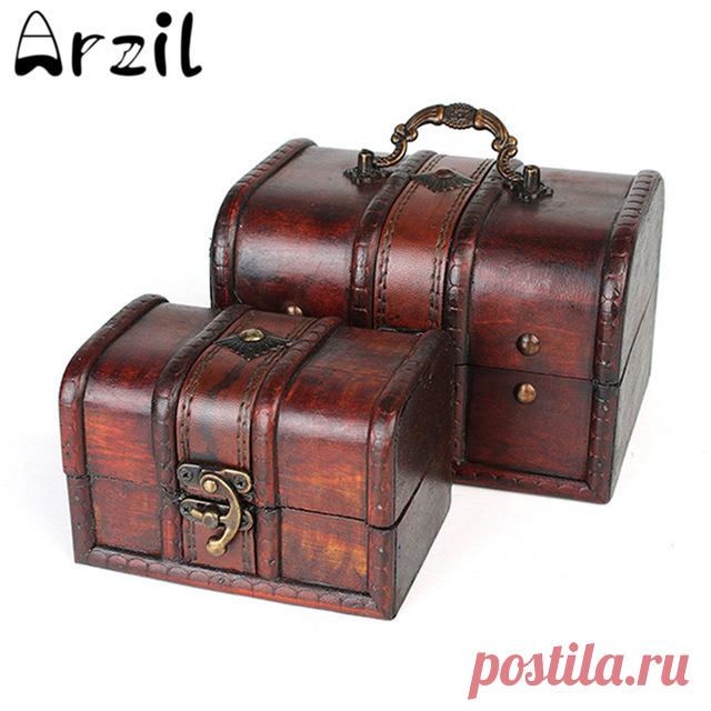 Старинные Ювелирные Изделия Деревянная Коробка Для Хранения Организатор Дело Металлический Замок Деревянные Ящики Антикварная Ретро Конфеты Контейнер Случаи купить на AliExpress