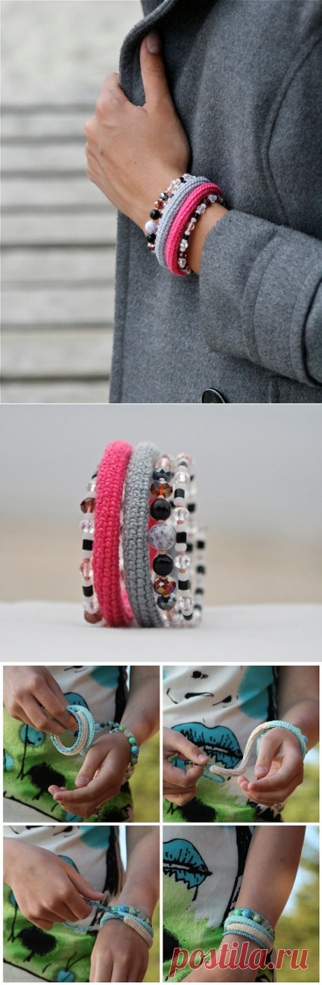 Modern crochet bracelet