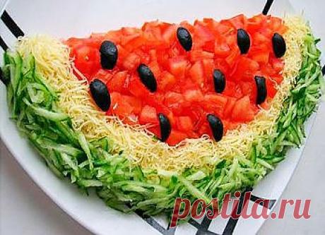 Салат «Арбуз» с пошаговыми фото - Кулинарные рецепты / Домашний ресторан