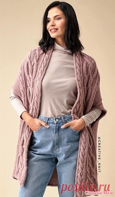 Стильный жилет Ayla от дизайнера Schachenmayr Design Team. Спицы. - ВЯЗАНАЯ МОДА+ ДЛЯ НЕМОДЕЛЬНЫХ ДАМ - Страна Мам