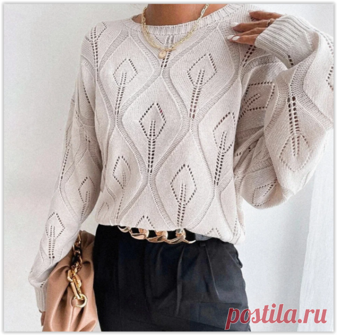 Вяжем спицами три джемпера, с лиственными узорами, вдохновлённые весной!