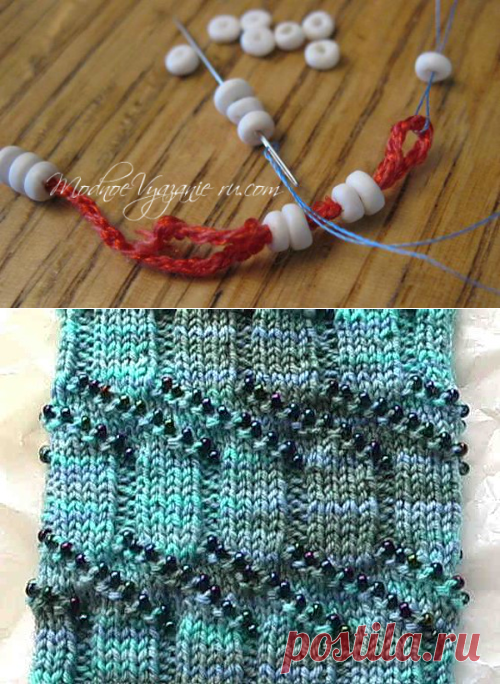 Как вязать спицами с бисером - Модное вязание