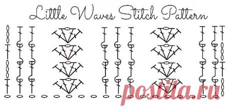 Маленькие волны строчки: видео-учебник и крючком Chart!
