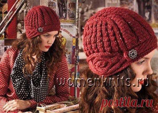 Стильная шапка спицами Vogue Knitting
Описание: http://womanknits.ru/vyazanie-dlya-zhenshchin/shapki-berety/stilnaya-shapka-spicami-vogue-knitting
