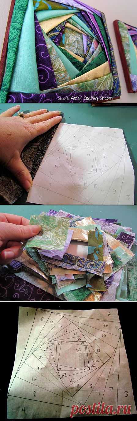 Интересные панно-картины из лоскутов..