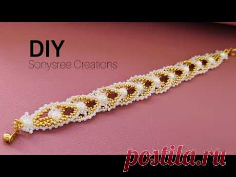White Water Lily Bracelet || How to make Beaded Bracelet || Pearl bracelet