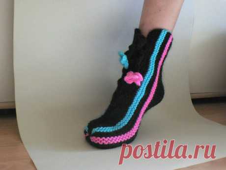 Вязаные тапочки. Подборка..