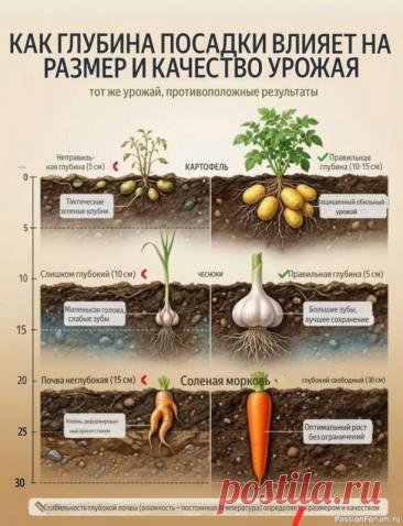 Дачникам. Глубина посадки: правило трёх высот