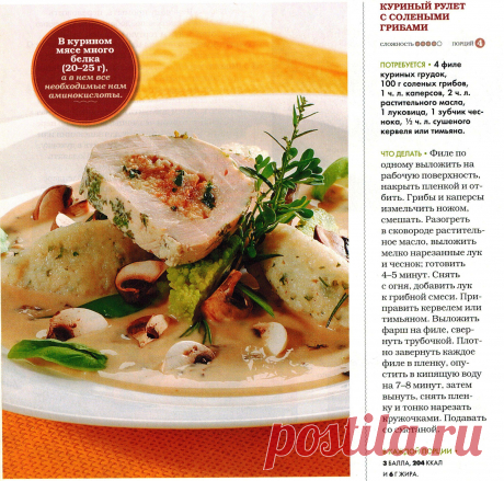 Куриный рулет с грибами
