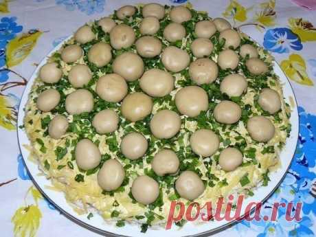 САЛАТ «ГРИБНАЯ ПОЛЯНА» — ВКУСНЫЙ И НАРЯДНЫЙ!