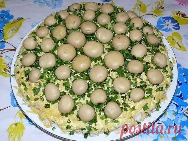 САЛАТ «ГРИБНАЯ ПОЛЯНА» — ВКУСНЫЙ И НАРЯДНЫЙ!