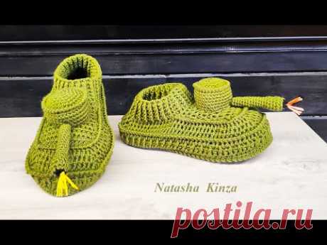 Тапочки Танки САМЫЕ ПРОСТЫЕ 2 пары в день ! knitted slippers tanks