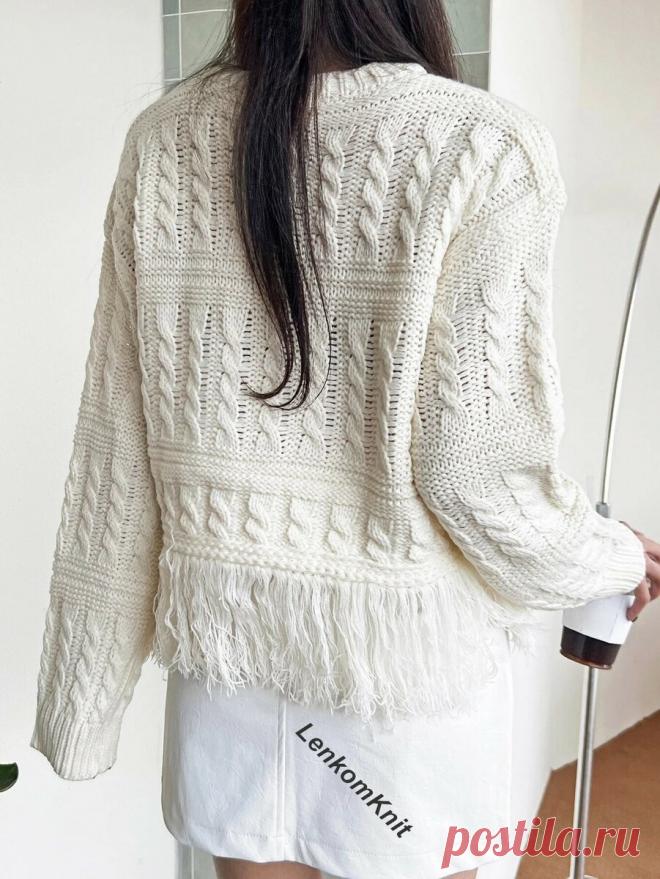 Вязаные новинки в молочно-белом цвете (со схемами) | Вязание спицами LenkomKnit | Дзен