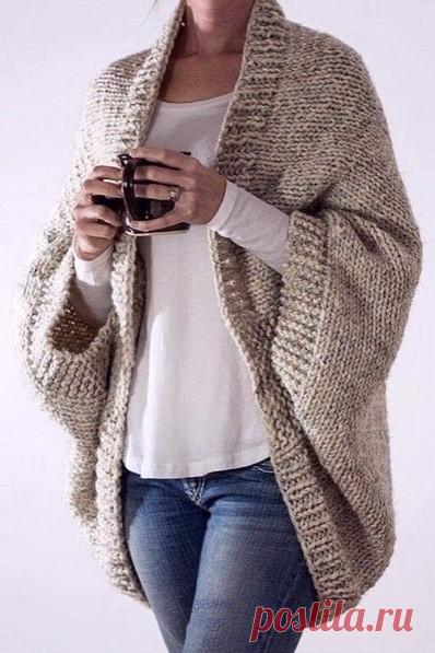 Интересный жилет спицами