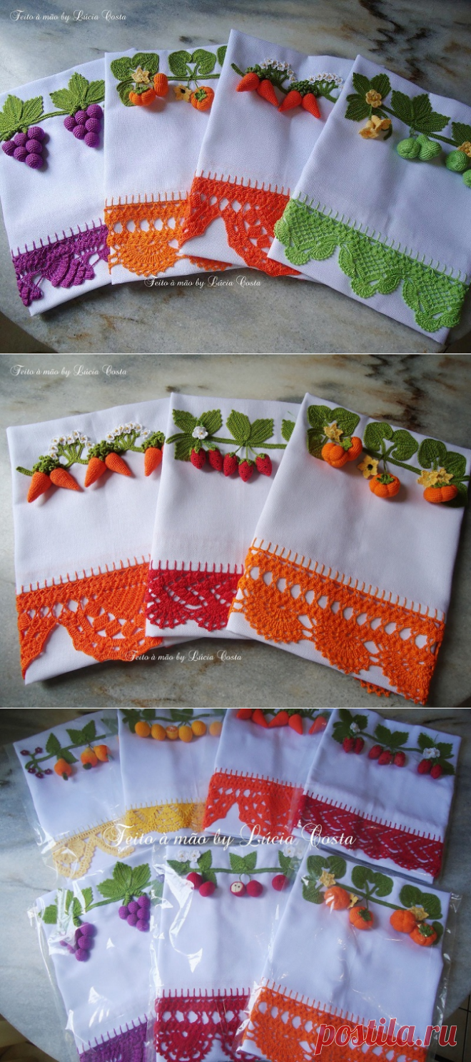 Обвязка полотенец ажурной каймой + СХЕМЫ. КРАСОТА!!!