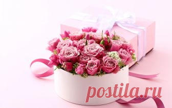 Скачать обои flowers, heart, коробка, подарок, букет, Valentine's Day, gift, розы, romantic, pink, roses, love, розовые, раздел цветы в разрешении 1600x1000