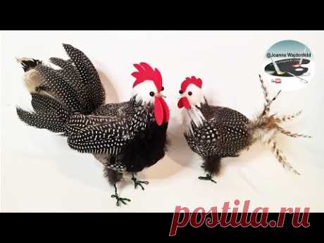 Jak zrobić koguta i kurę z piórek [FEATHERED ROOSTER AND HEN DiY] - Pomysły plastyczne DiY