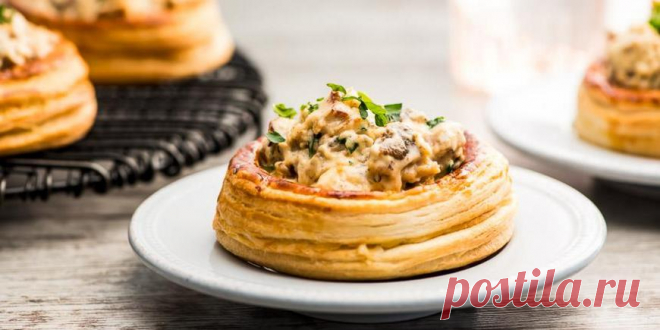 Валованы с курицей и грибами