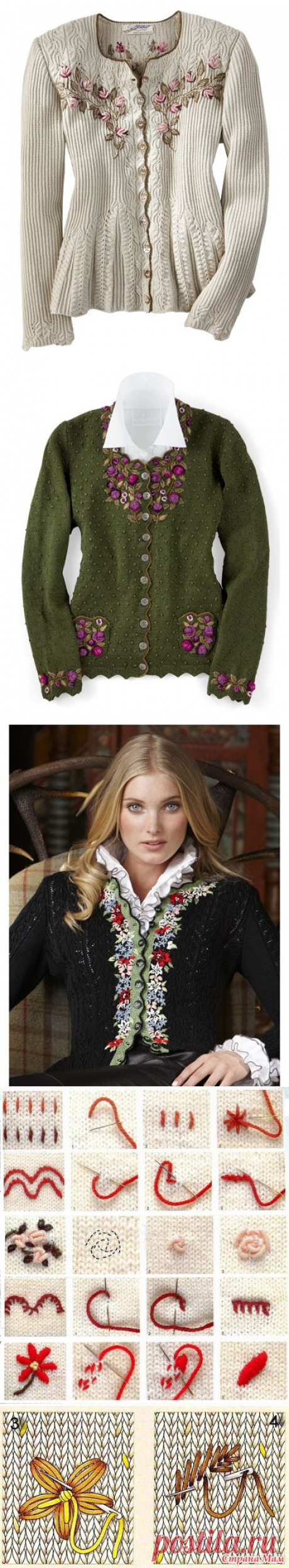 Вышивка на вязаном полотне - идеи,советы и схемы вышивки | Варварушка-Рукодельница