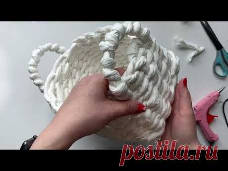 DIY Wicker storage basket made of paper napkins | Paper crafts - YouTube
