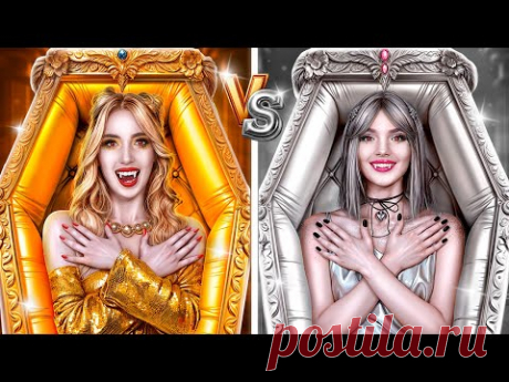 Девушка Серебро vs девушка Золото! Как стать вампиром? Экстремальное преображение