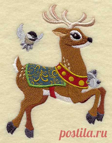 Vintage Reindeer Dasher Embroidered Waffle Weave Hand/DIsh | Etsy