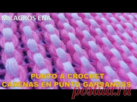 Punto a crochet Cadenas de garbanzos o punto puff para aplicar en mantitas y cobijas de bebe