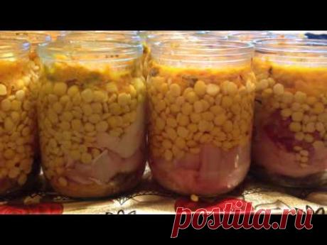 Рецепт приготовления горохового пюре  с мясом кролика в автоклаве