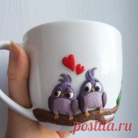 Декор чашек полимерной глиной / Слабый пол!