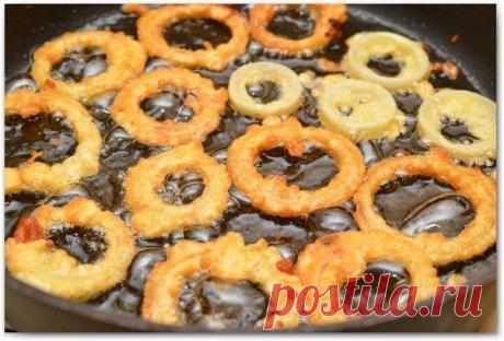 Луковые кольца в кляре. — Sloosh – кулинарные рецепты