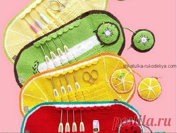 Органайзер для крючков. Вязаный крючком органайзер для рукодельниц | Шкатулка рукоделия. Сайт для рукодельниц.