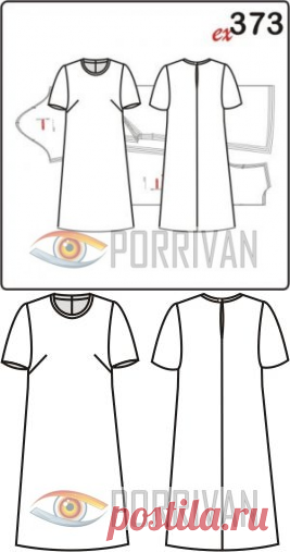 Выкройка простого платья с коротким рукавом - Porrivan