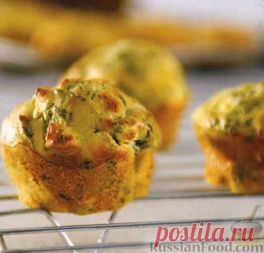 Рецепт: Маффины со шпинатом и сыром на RussianFood.com