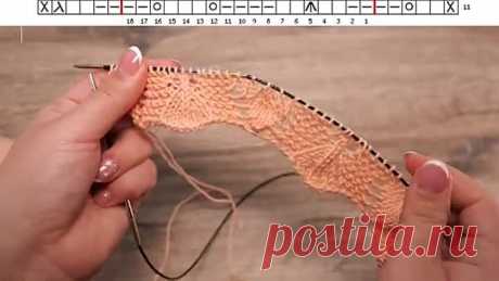 3D узор «Листопад» спицами -- «Leaf fall» knitting pattern(360P).mp4