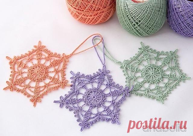 Нежные снежинки крючком. Схемы вязания (Вязание крючком) – Журнал Вдохновение Рукодельницы