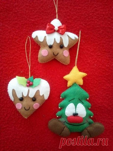 Фетровые подвески на елочку — Сделай сам, идеи для творчества - DIY Ideas