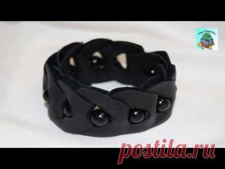 ПРОСТОЙ БРАСЛЕТ ИЗ КОЖИ СВОИМИ РУКАМИ. КАК СДЕЛАТЬ КОЖАНЫЙ БРАСЛЕТ Leather bracelet (DIY, Handmade).