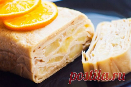 Блинный пирог с яблоками