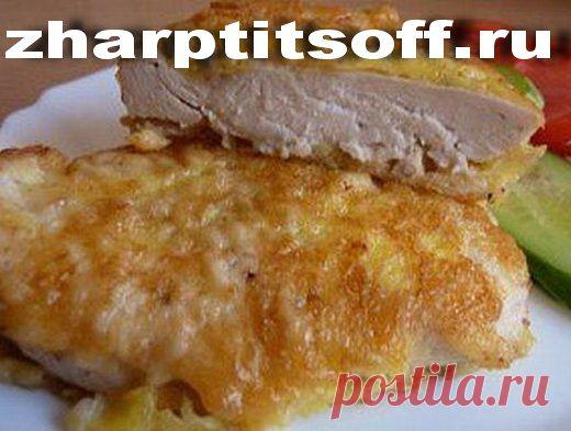 Отбитая куриная мякоть в сырном тесте