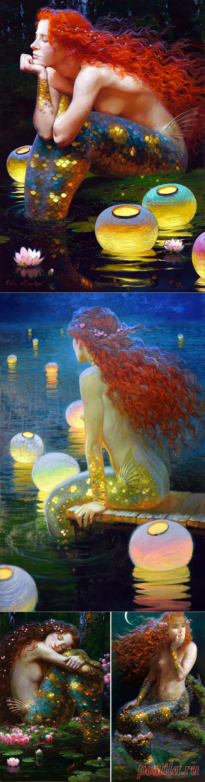 Русалка... Художник Виктор Низовцев (Victor Nizovtsev).