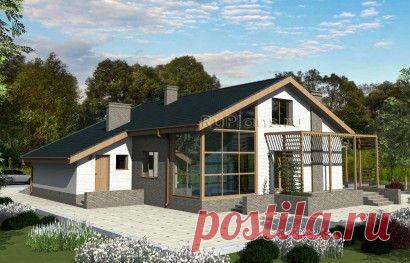 Проект индивидуального коттеджа с мансардным этажом Rg4743