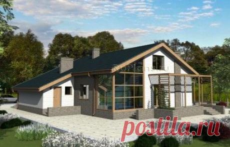 Проект индивидуального коттеджа с мансардным этажом Rg4743