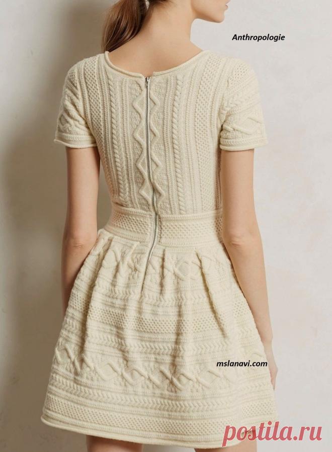 Вязаное платье спицами от Anthropologie | Вяжем с Лана Ви