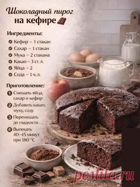 Шоколадный пирог на кефире