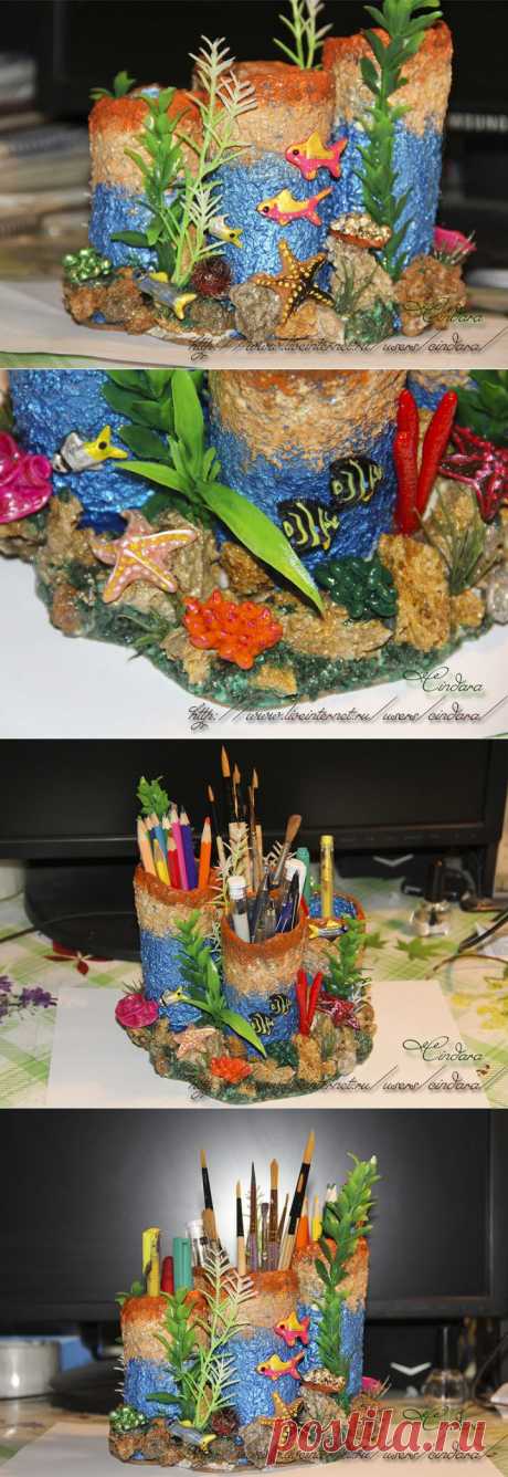 Подставка под карандаши и ручки &quot;Коралловый риф&quot; + небольшой МК. | Очумелые ручки