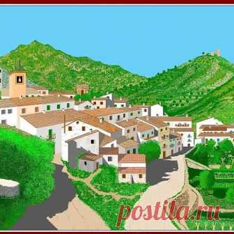 Este dibujo es mi pueblo, Vall de Almonacid, que me encanta por que recuerdo mis vivencias en él. 
Os doy las gracias por todos vuestros amables comentarios, siento no poder contestar a todos individualmente , pero os agradezco la atención que me dispensáis.