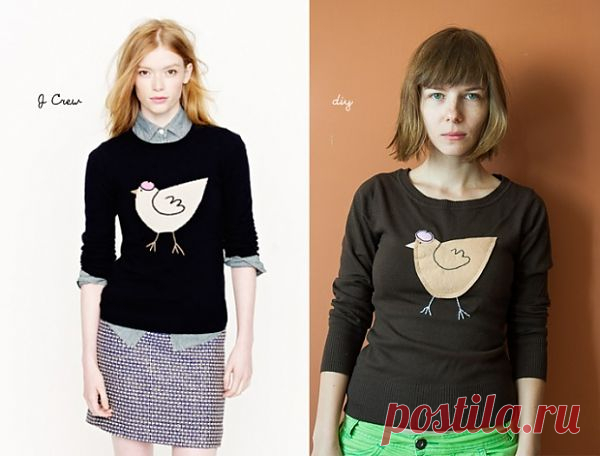 Повтор свитера J Crew (DIY) / Аппликации / Модный сайт о стильной переделке одежды и интерьера
