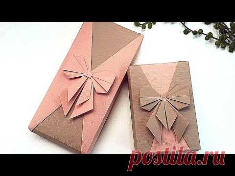 ПРЯМОУГОЛЬНАЯ ПОДАРОЧНАЯ УПАКОВКА + УКРАШЕНИЕ БУМАЖНОЙ ЛЕНТЫ ORIGAMI | И. Сасаки Оригинал