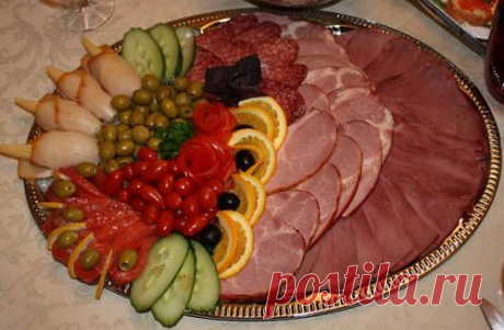 Нарезка и закуска на праздничный стол: идеи украшений - УКРАШЕНИЕ БЛЮД - Каталог статей - «Наш город рецептов»