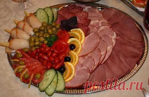 Нарезка и закуска на праздничный стол: идеи украшений - УКРАШЕНИЕ БЛЮД - Каталог статей - «Наш город рецептов»